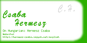 csaba hermesz business card